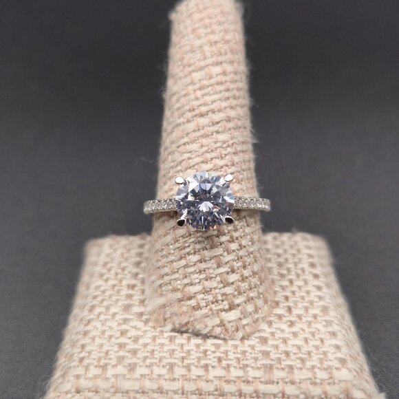 Size 9.5 Sterling Silver Brilliant Cubic Zirconia Gems Ring A6251 - Picture 1 of 10